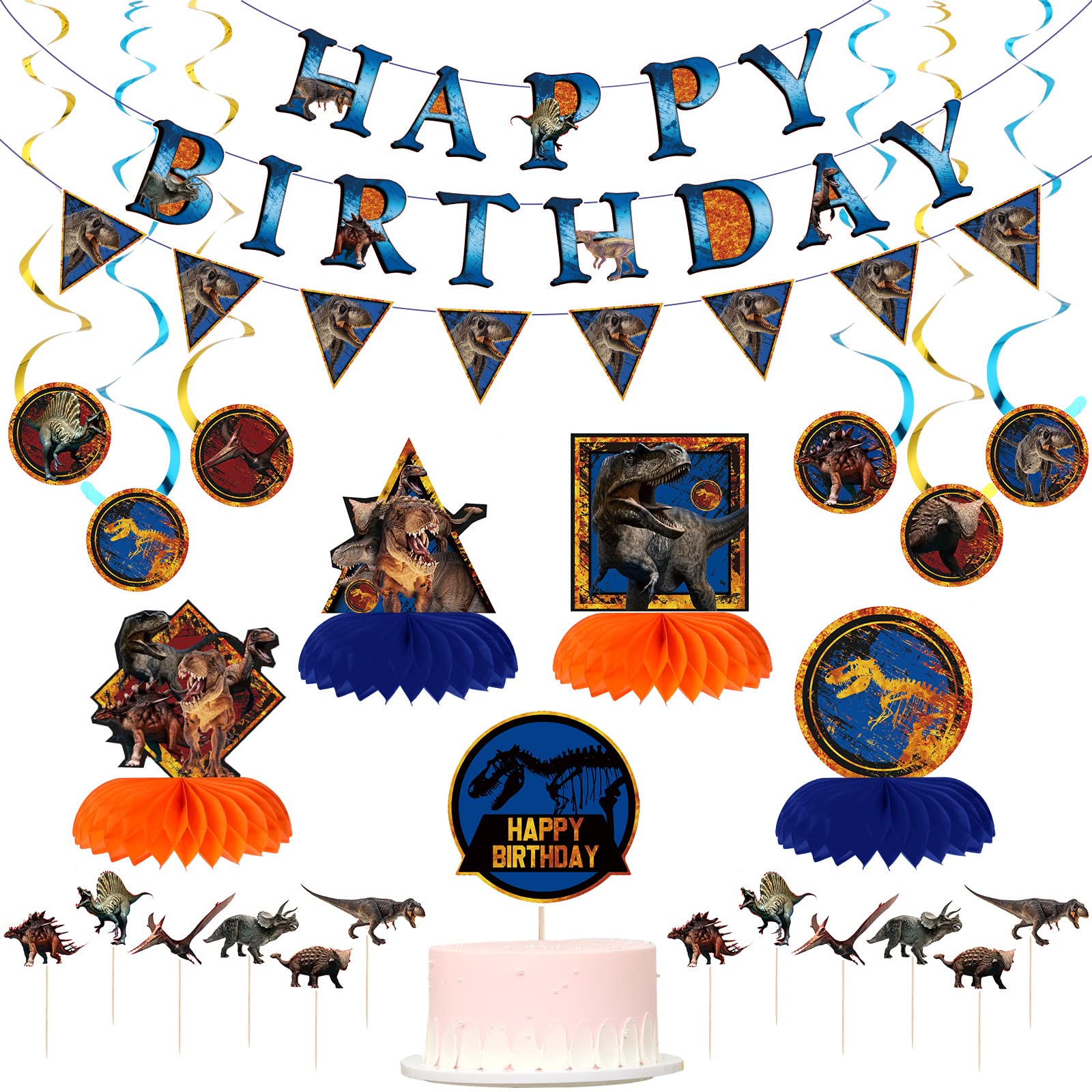 Jurassic Birthday Party Balloon Bouquet - Dinosaur Themed Decorations For 4th Birthday