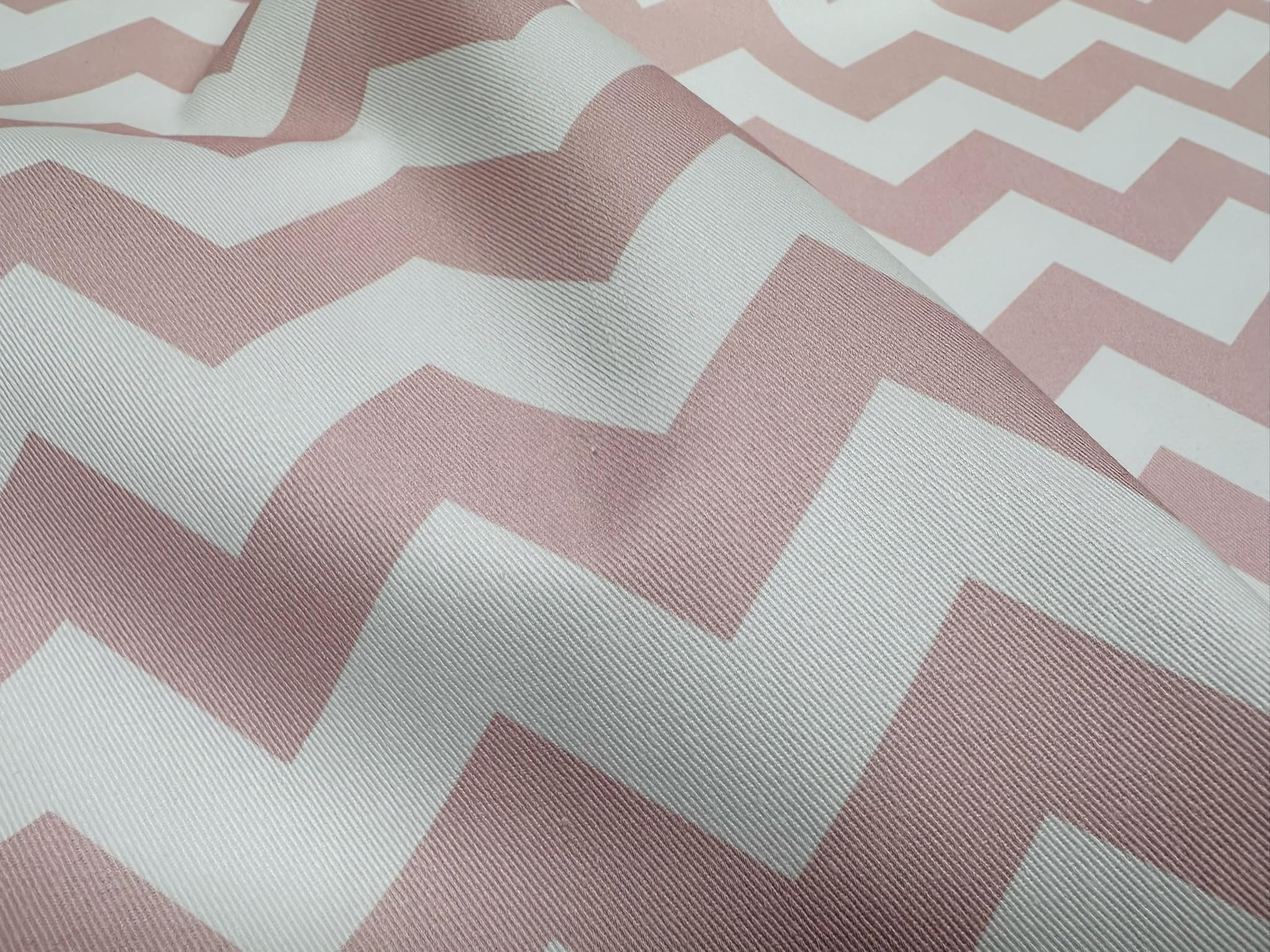Tissu en coton motif chevrons zigzag géométrique pour rideaux, coussins, loisirs créatifs, décoration d'intérieur, 290 cm, extra large, vendu au mètre, rose