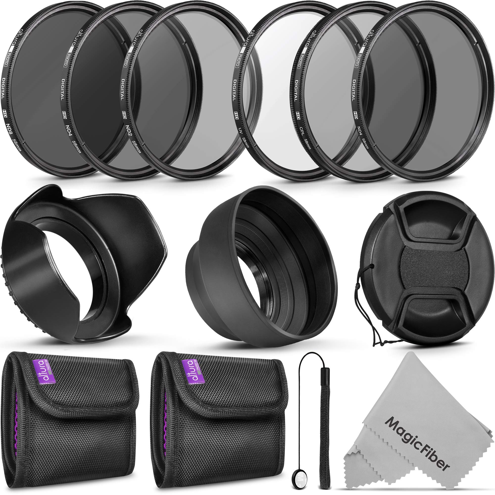 Buy 58MM Altura Photo UV CPL ND4 Filter Kit, ND Filter Set, Collapsible