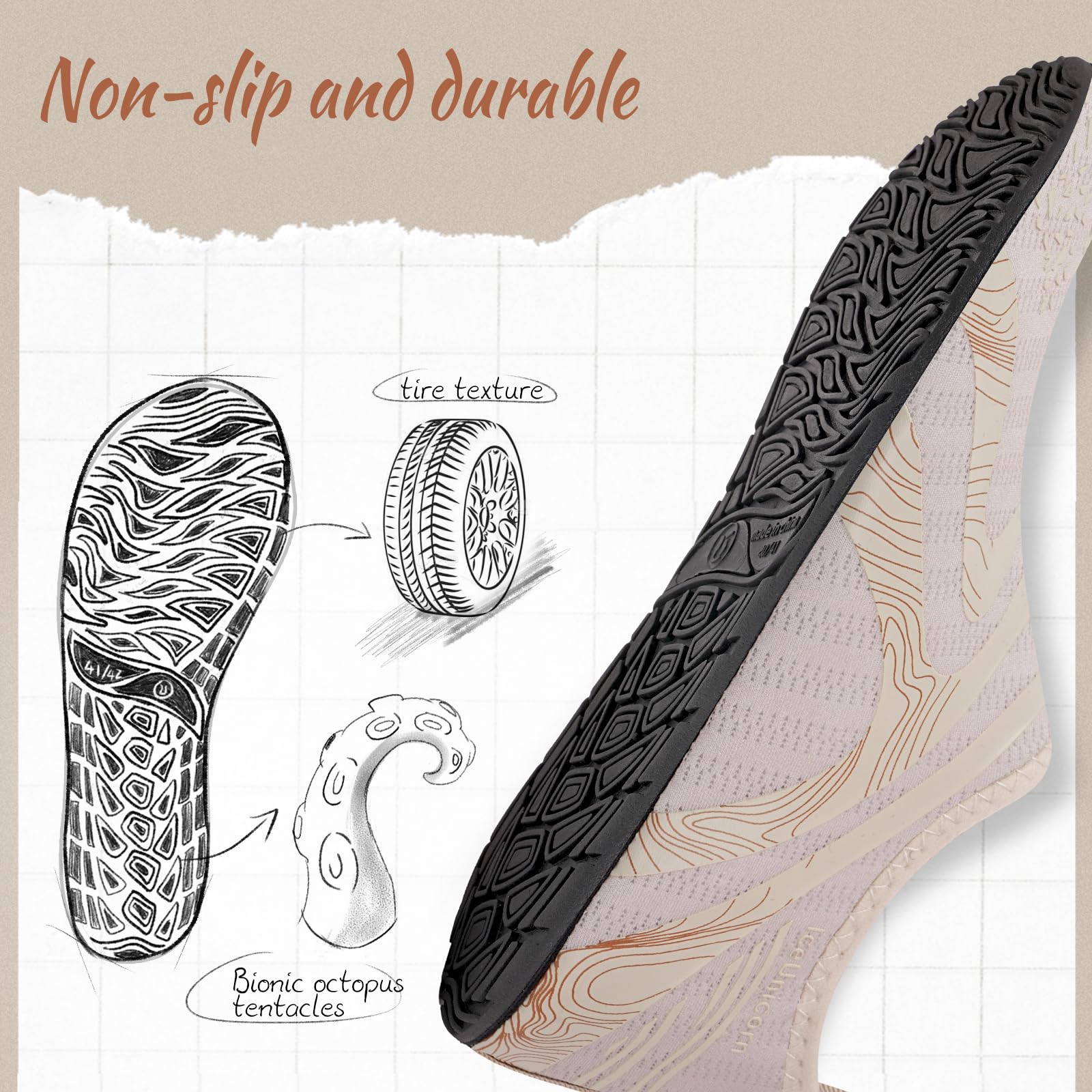 Chaussures aquatiques pour femme - Chaussures de natation pour homme et femme - Chaussures pieds nus - Chaussures de piscine - Chaussures de yoga rapides pour sports nautiques