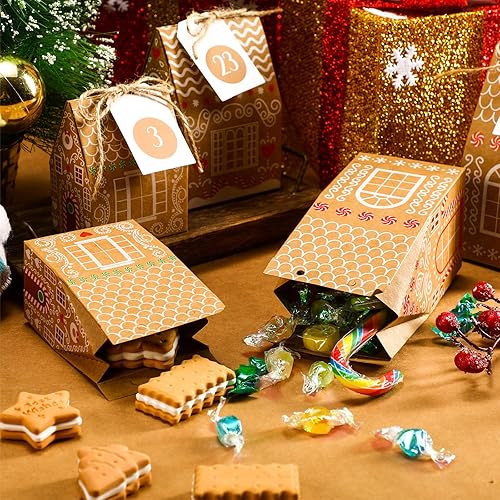 Miniatura 3 de Woanger 24 Cajas de Calendario de Adviento Vacías para Rellenar, Calendario de Adviento de Navidad DIY 24 Días Cuenta Regresiva Regalo Navidad Casa