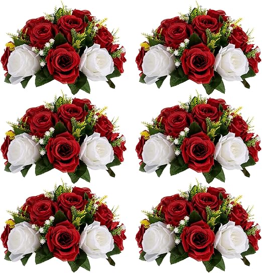 Sziqiqi Red Fake Flowers for Wedding Centerpiece Kissing
