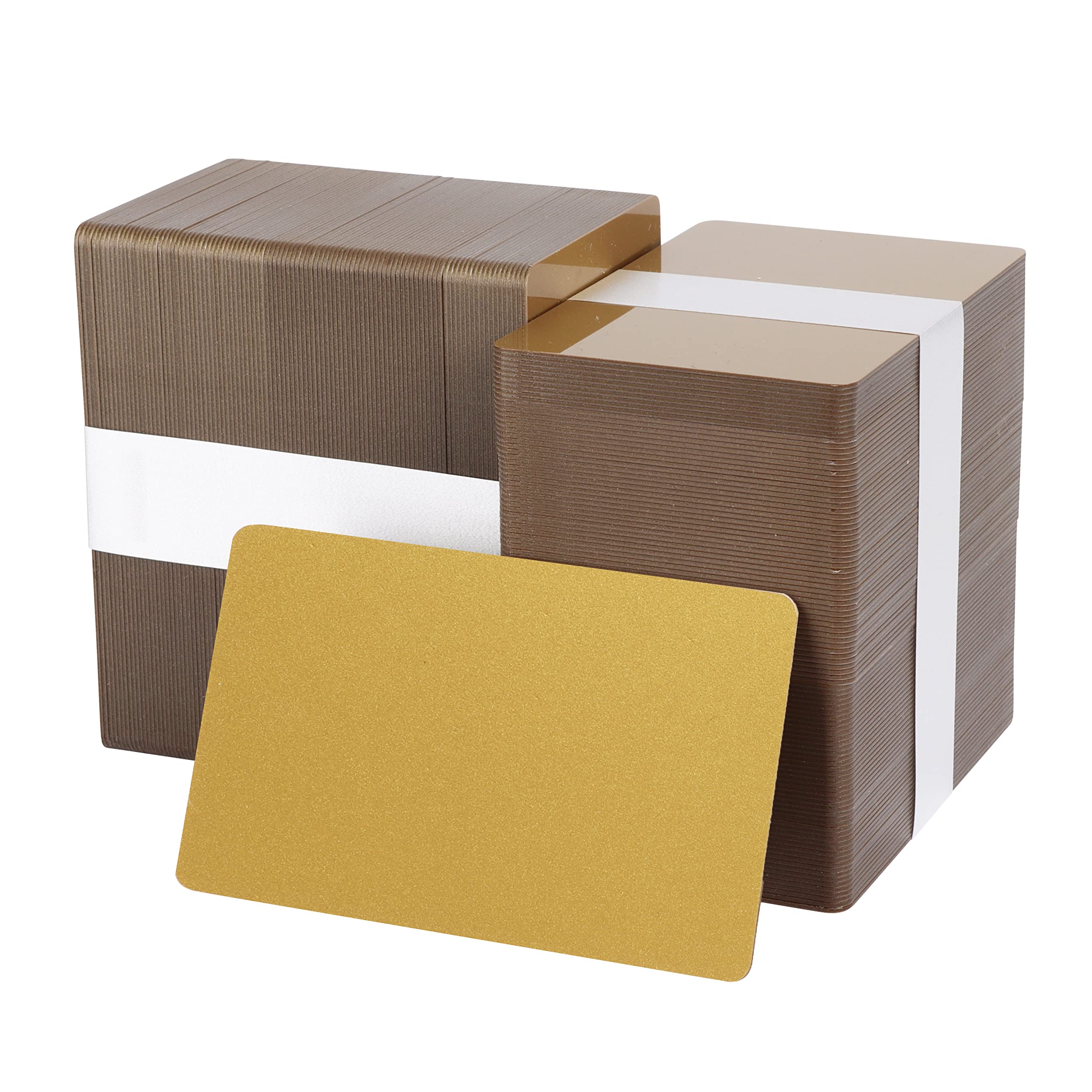 Pack of 500 Premium Yellow Gold CR80 Standard Size PVC Cards | 30 mil Thickness by easyIDea