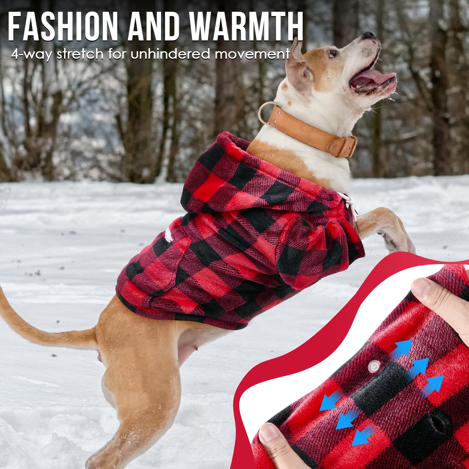 SlowTon Sweat à Capuche pour Petits Chiens, vêtement en Flanelle pour Animaux, avec Passe-Patte et Poche, Pull Chaud pour Chiots et Chatons, Sweat-Shirt de qualité supérieure
