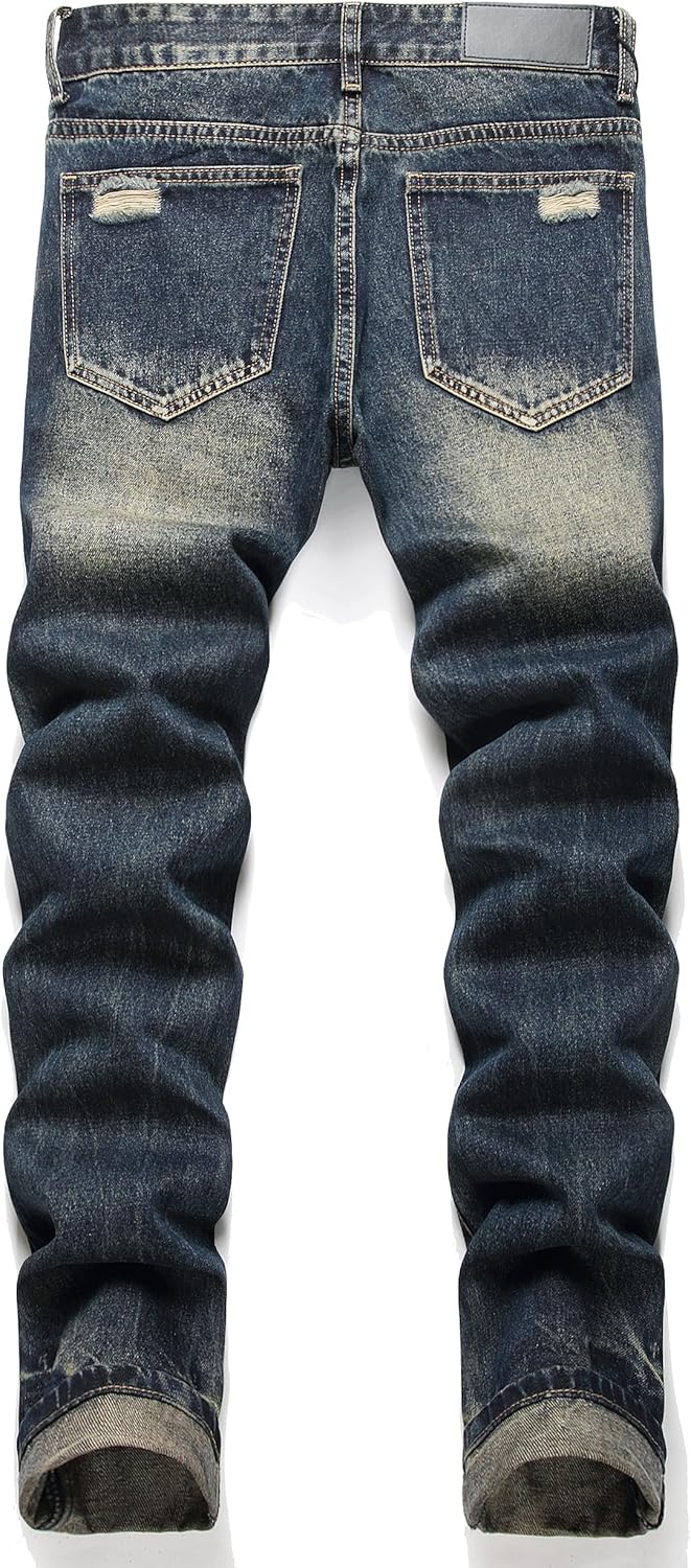 AITITIA Men's Ripped Regular Fit Jeans - Image 3