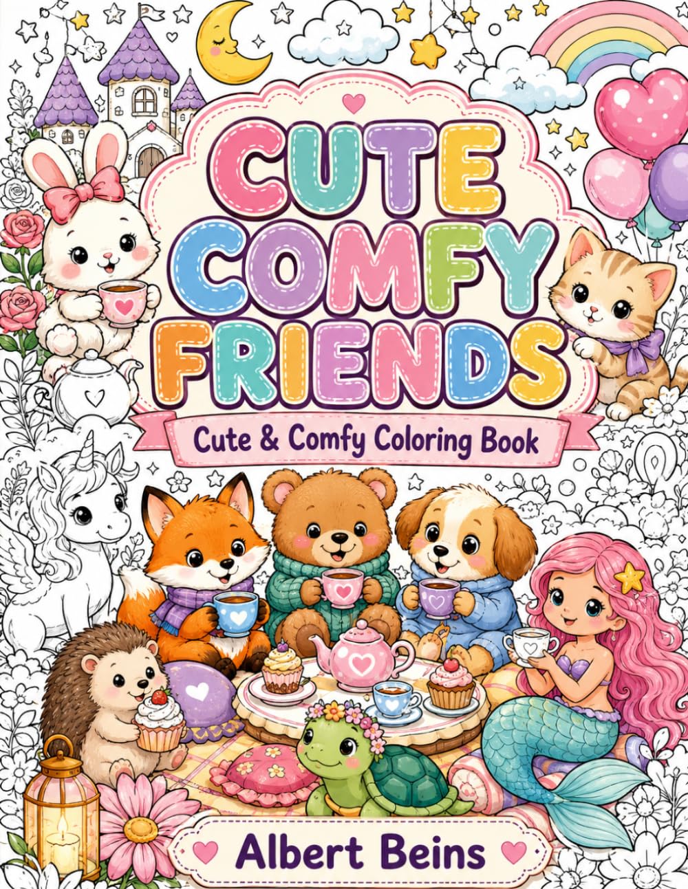 CUTE COMFY FRIENDS: Cute & Comfy Coloring Book