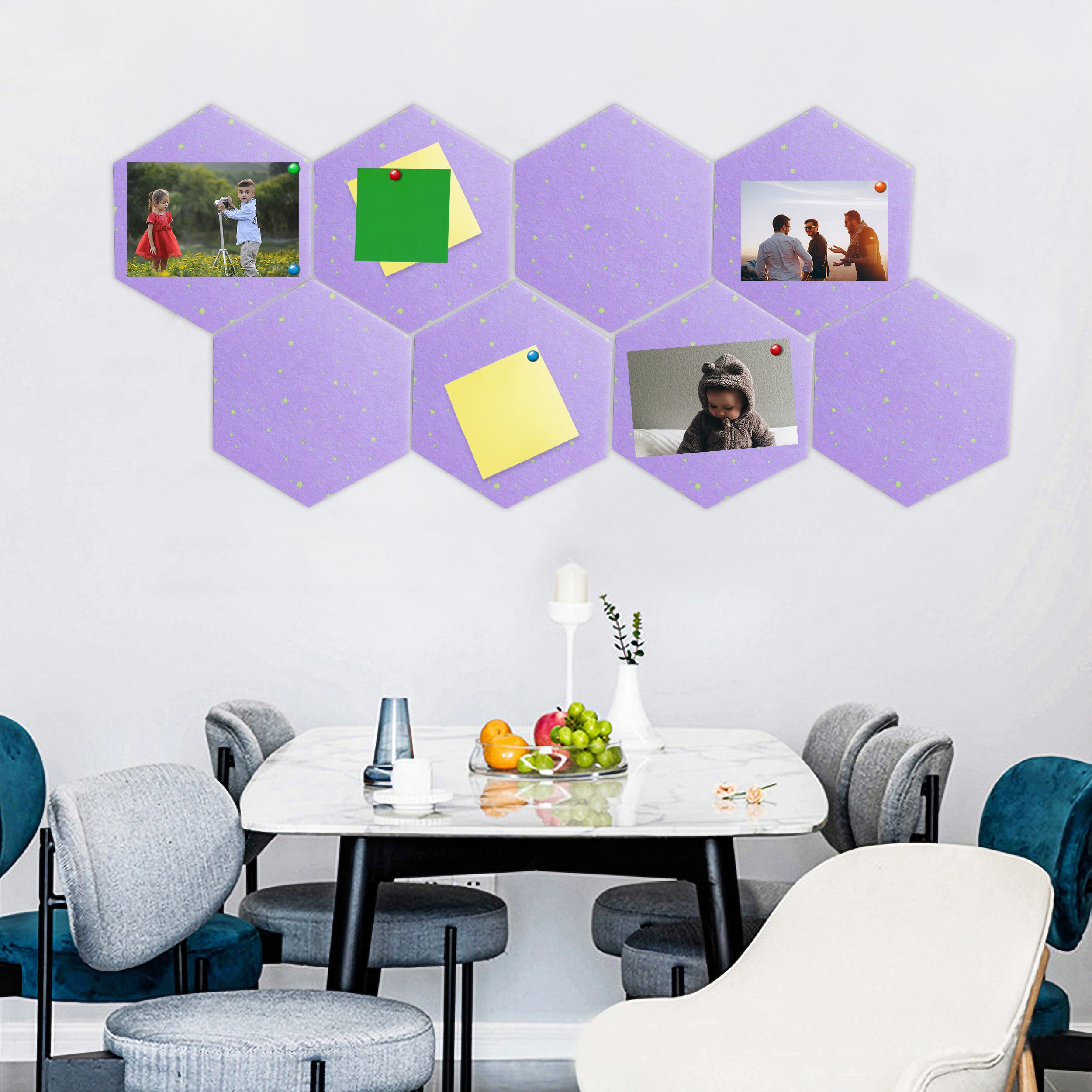 Panel De Fieltro Hexagonal Autoadhesivo - Tablón De Notas, Decoración De Pared Para Oficina O Hogar