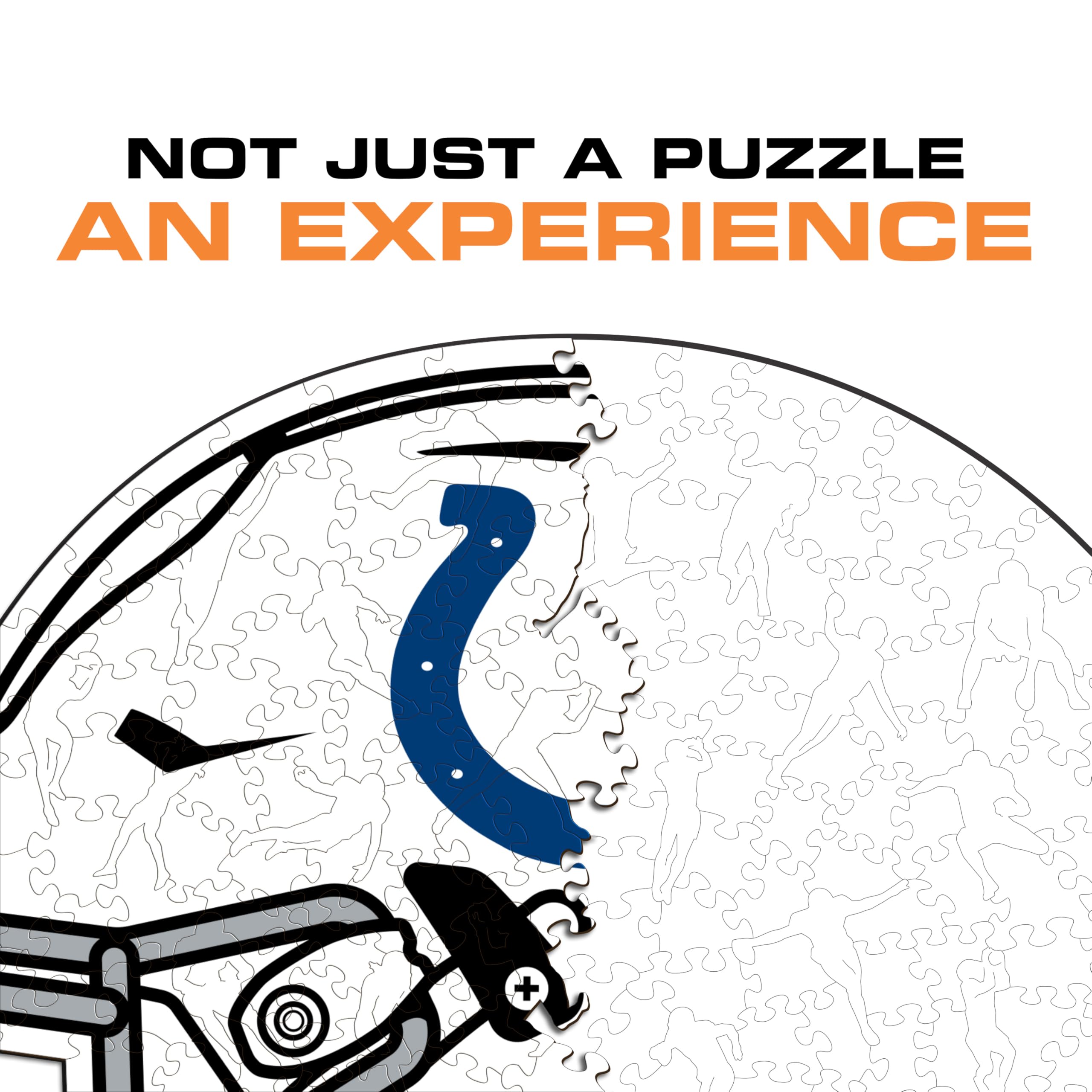 Iconic Puzzles - Indianapolis Colts Oficjalnie Licencjonowany NFL Drewniany kask Jigsaw Puzzle w 100% zrównoważony, prezent dla dorosłych i dzieci, rozmiar L, 500 sztuk