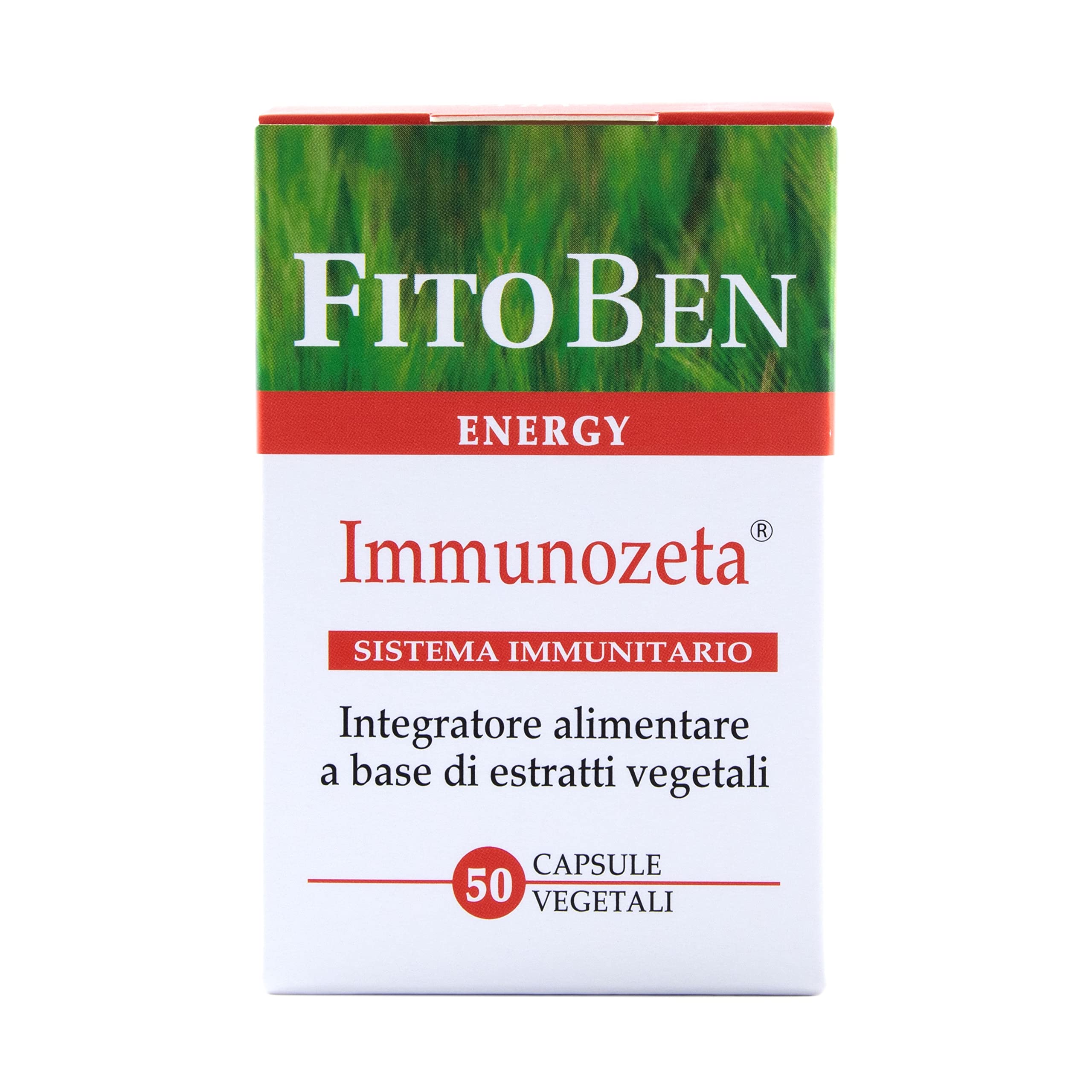 Fitoben | Immunozeta Integratore Alimentare Naturale con Echinacea, Astragalo, Tabebuia, Zinco, Vitamine D3 e B6 per il Sistema Immunitario e le Difese Immunitarie, 50 Capsule Vegetali