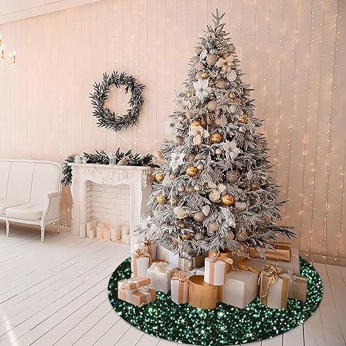 Miniatura 71 de Falda de árbol de Navidad morada de 46 pulgadas, falda de árbol de Navidad con lentejuelas brillantes, tapete de árbol de Halloween, faldas de árbol