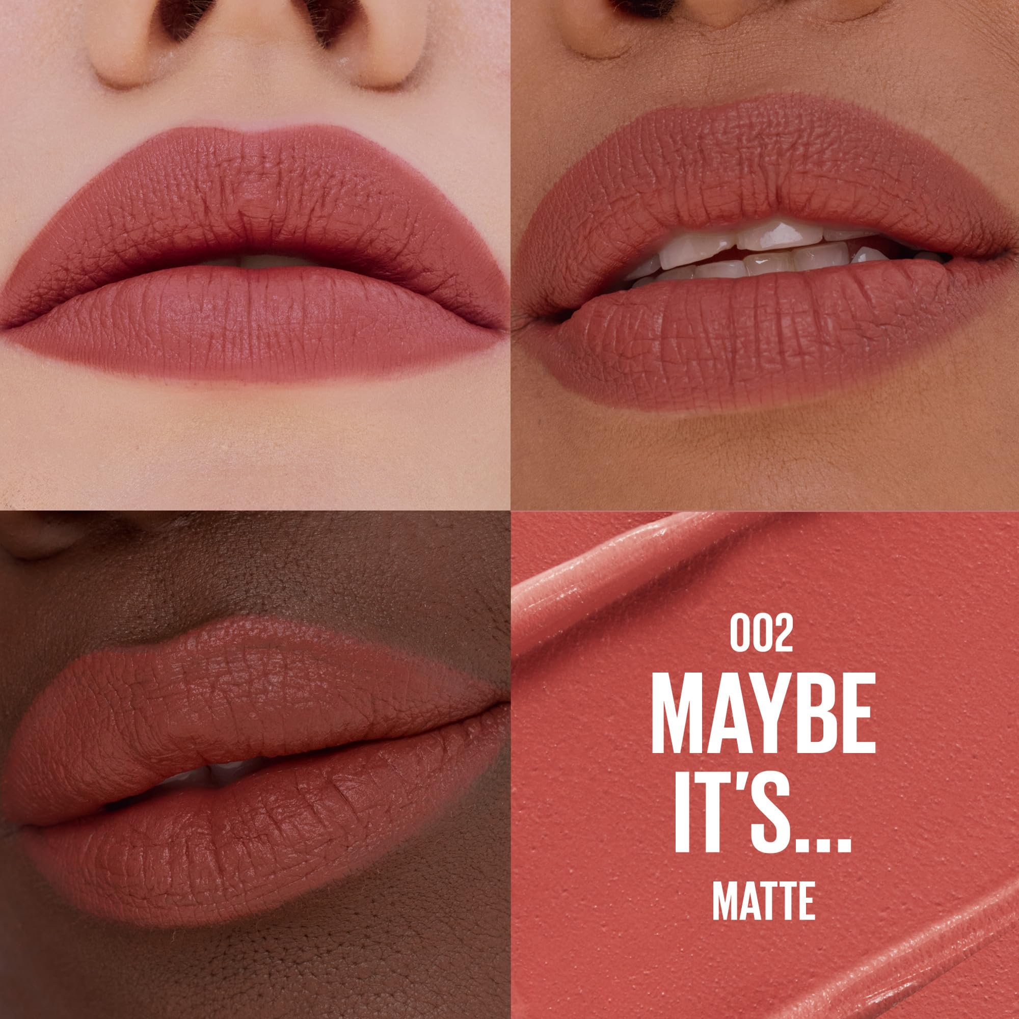 MAYBELLINE Slip On Serum Lipstick, Hydrating Lip Makeup with 8HRs of Lip Plumping Moisture with Hyaluronic Acid + Oil Blend, Maybe It's... (Terracotta Rose Nude Matte) — view 2
