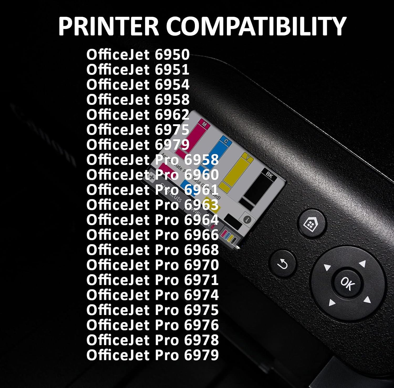 5-Pack Compatible Ink Replacement for 902XL 902 XL Ink Cartridges for Officejet 6962 6958 6950 6978 6975 6968 (B/B/C/M/Y, 5-Pack)