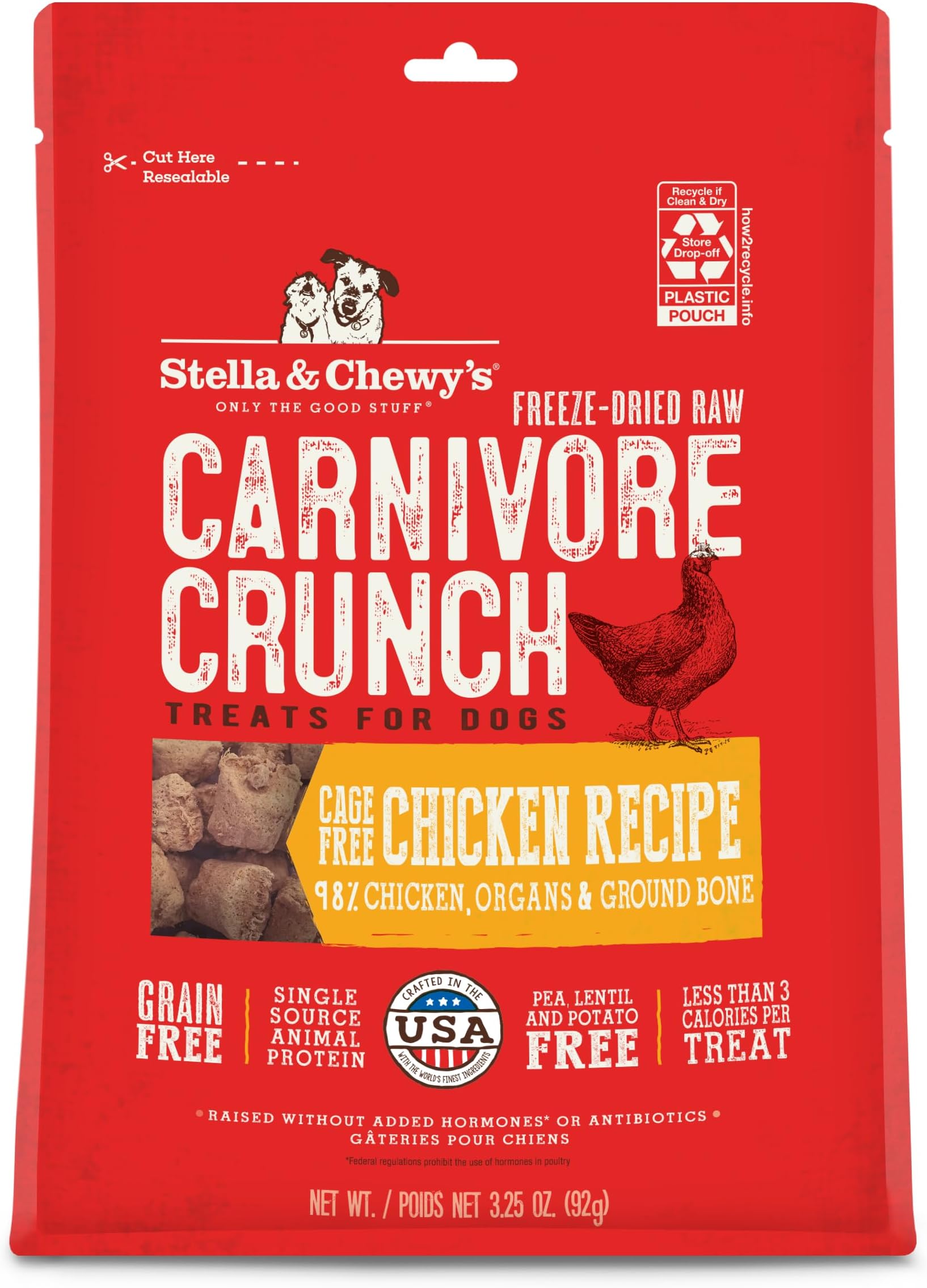 Stella & Chewy's Freeze Dried Raw Carnivore Crunch Treats For Dogs Cage (162838)