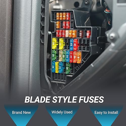 Miniatura 2 de F FIERCE CYCLE Fusible de coche estilo cuchilla fusibles 30A mini fusible duradero protección contra cortocircuitos verde 20 unids