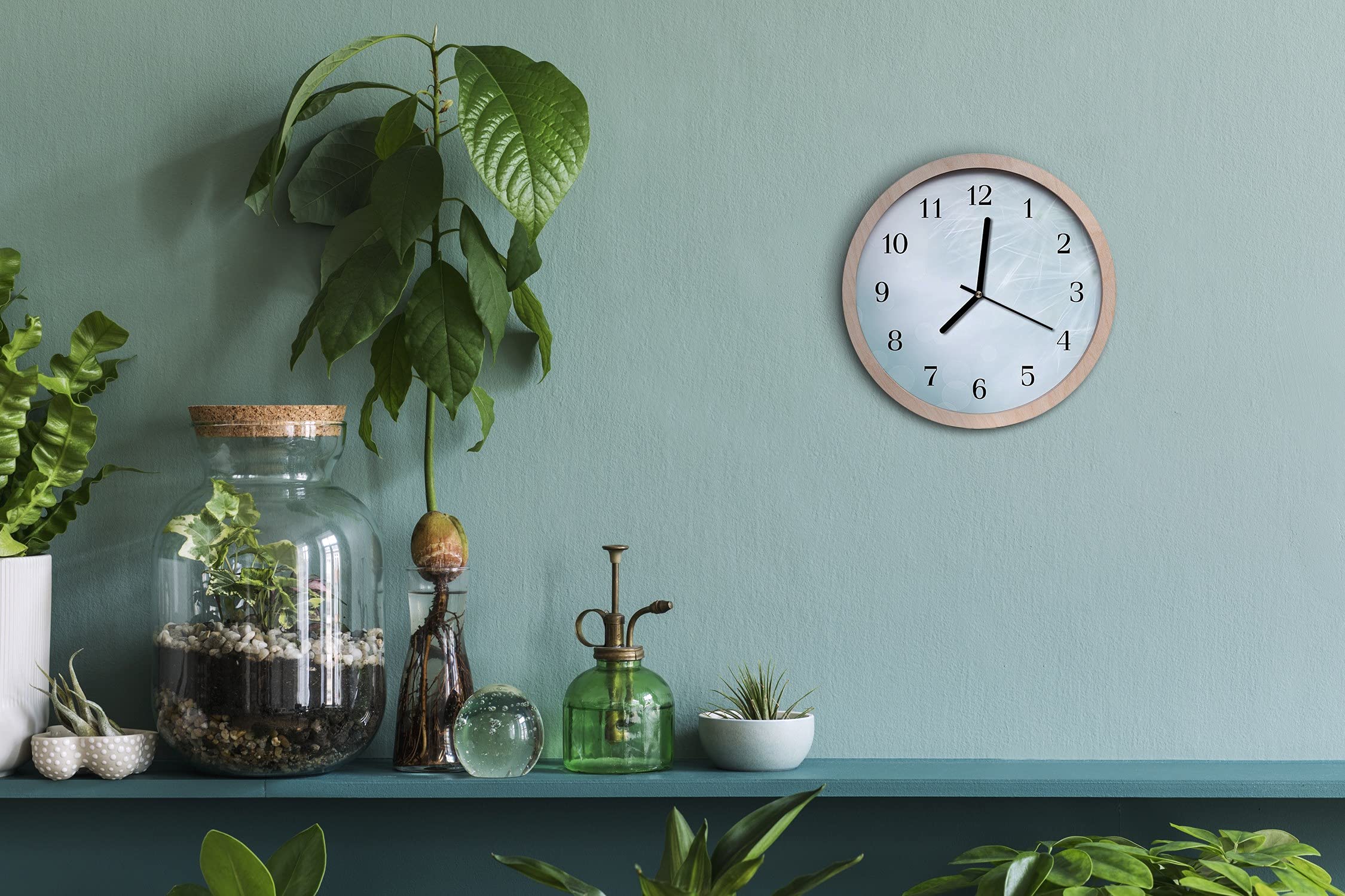 Tulup Reloj de Pared Madera Decoración ⌀ 20cm De Cuarzo de Madera Moderno Relojes Silencioso - Arte Abstracto