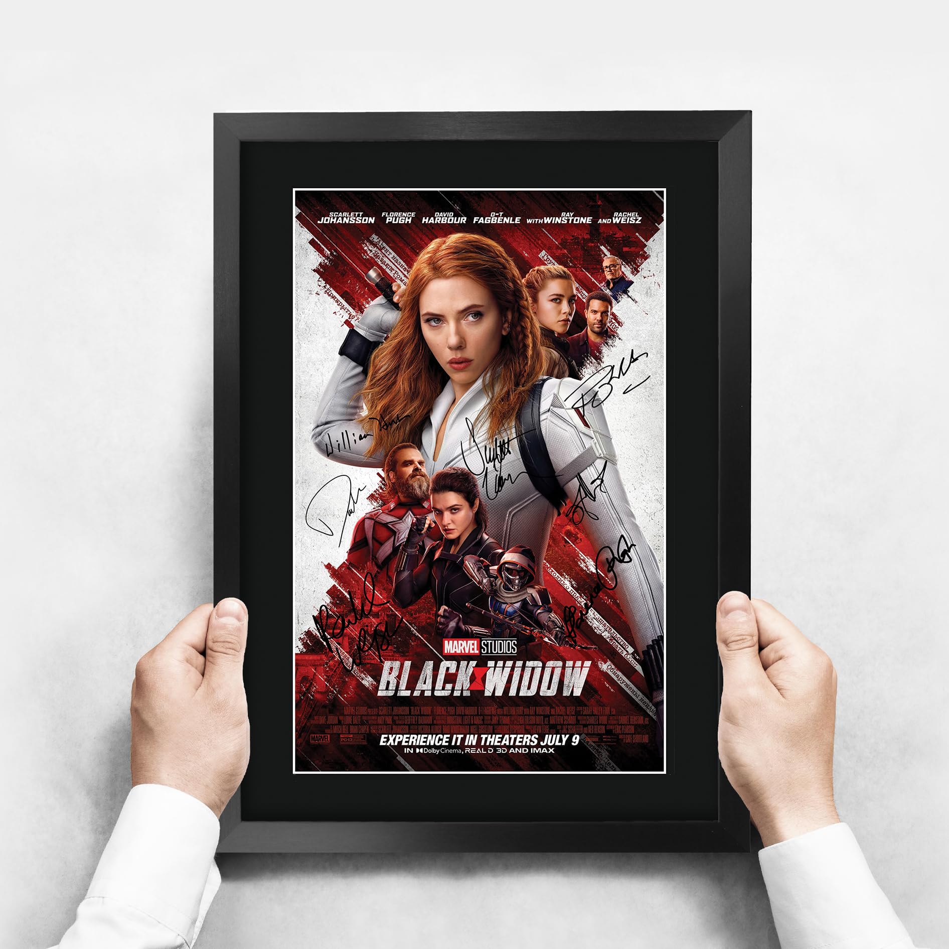 Black Widow Affiche Encadrée A3 Signée - Cadeau Idéal Pour Fans Marvel Et Cinéma
