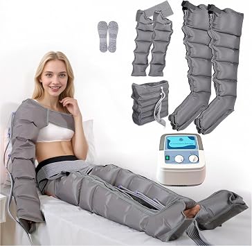 Pressotherapy Leg Massager | Professional Pressotherapy Boots Legs | 6 Cavity Pressotherapy for Home Foot and Leg Massager 2 Arms + 2 Legs + Abdomen