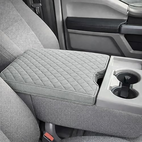 Funda de consola central de automóvil para Ford F150 2015-2024/F250 F350 F450 2017-2024 de cuero, tapa de caja de reposabrazos de consola central,