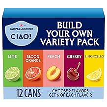 Sanpellegrino CIAO Flavored Sparkling Water, Low Calorie Italian Sparkling Water Variety Pack, Build Your Own Variety Pack, 12-Pack