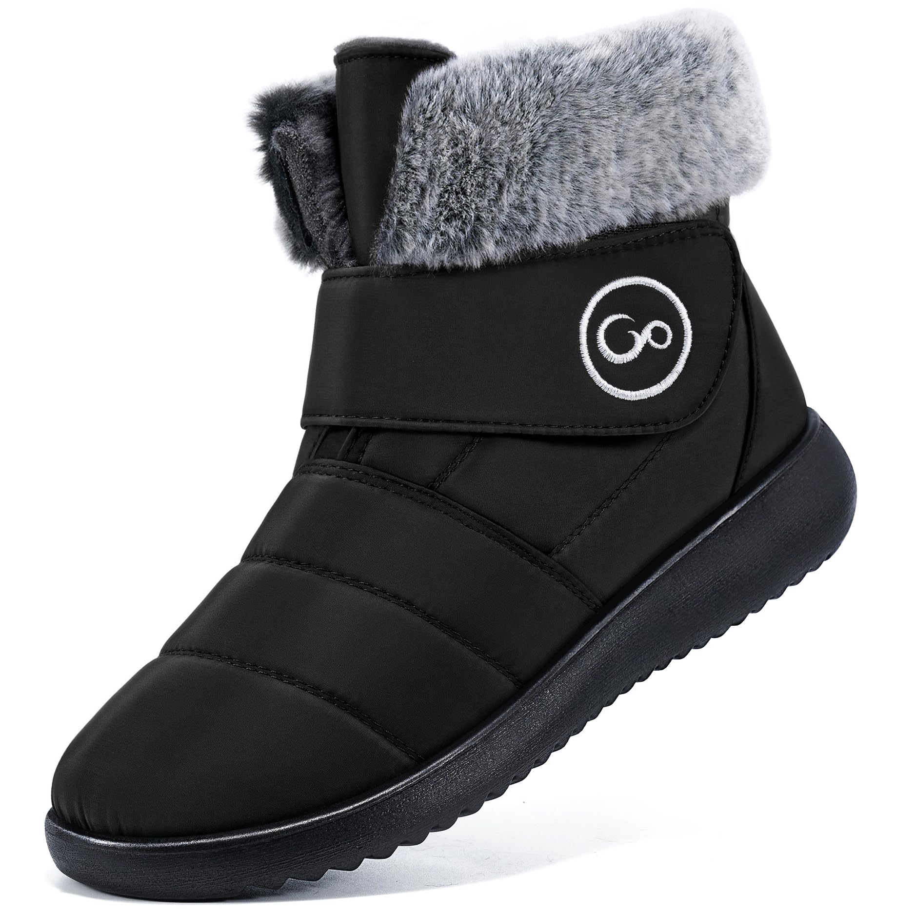 Aomigoct Women Winter Snow Boots: Fur Lined Warm Slip On Boots for Women Waterproof Booties Comfortable Outdoor