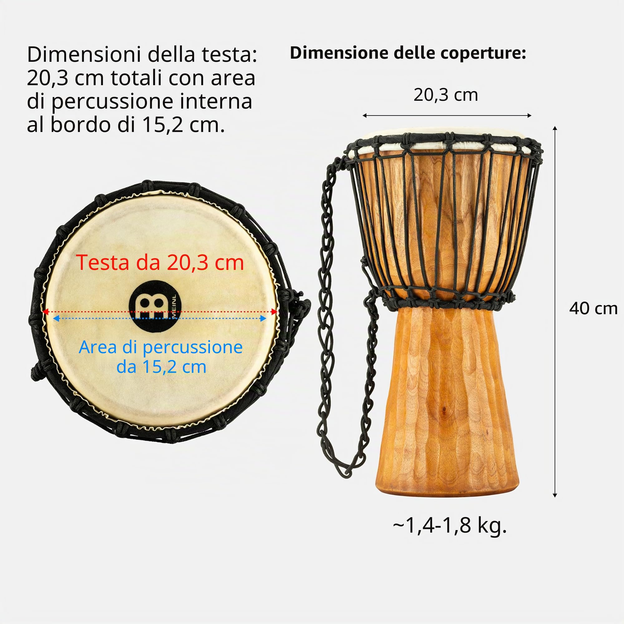 Meinl Headliner Djembe HDJ4-S, 8", Nile Series - Djembe