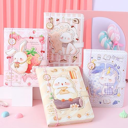 Miniatura 4 de Lindo cuaderno kawaii, diario de conejo, diario de conejo para niñas, diario kawaii, lindo diario para niñas, cuaderno de diario de conejo, cubierta