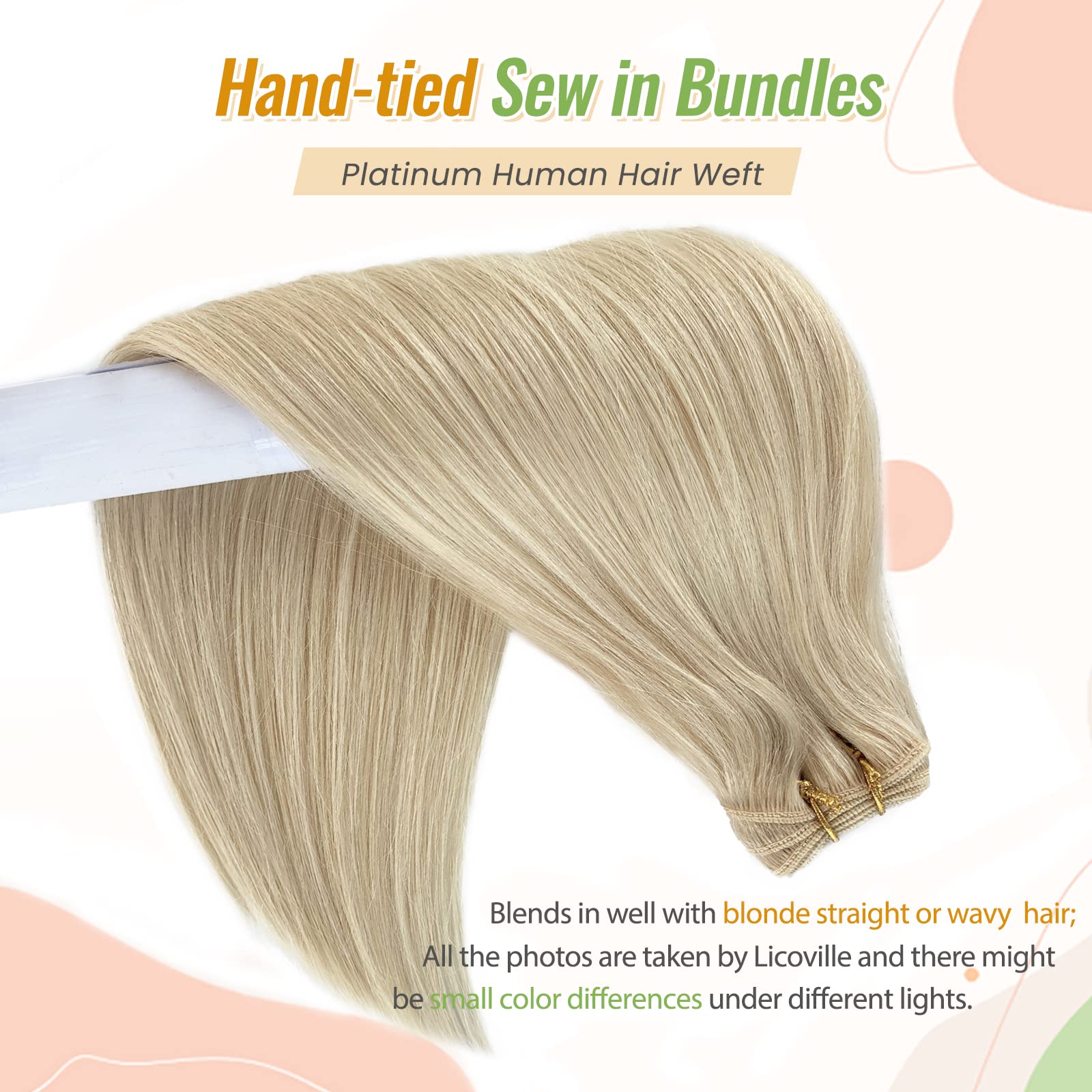 24 Inch Sew In Human Hair Extensions 120G Blonde Hand Tied Weft Amazon.com : Full Shine Hair Extensions 24 Inch Weft Hair  main image 2