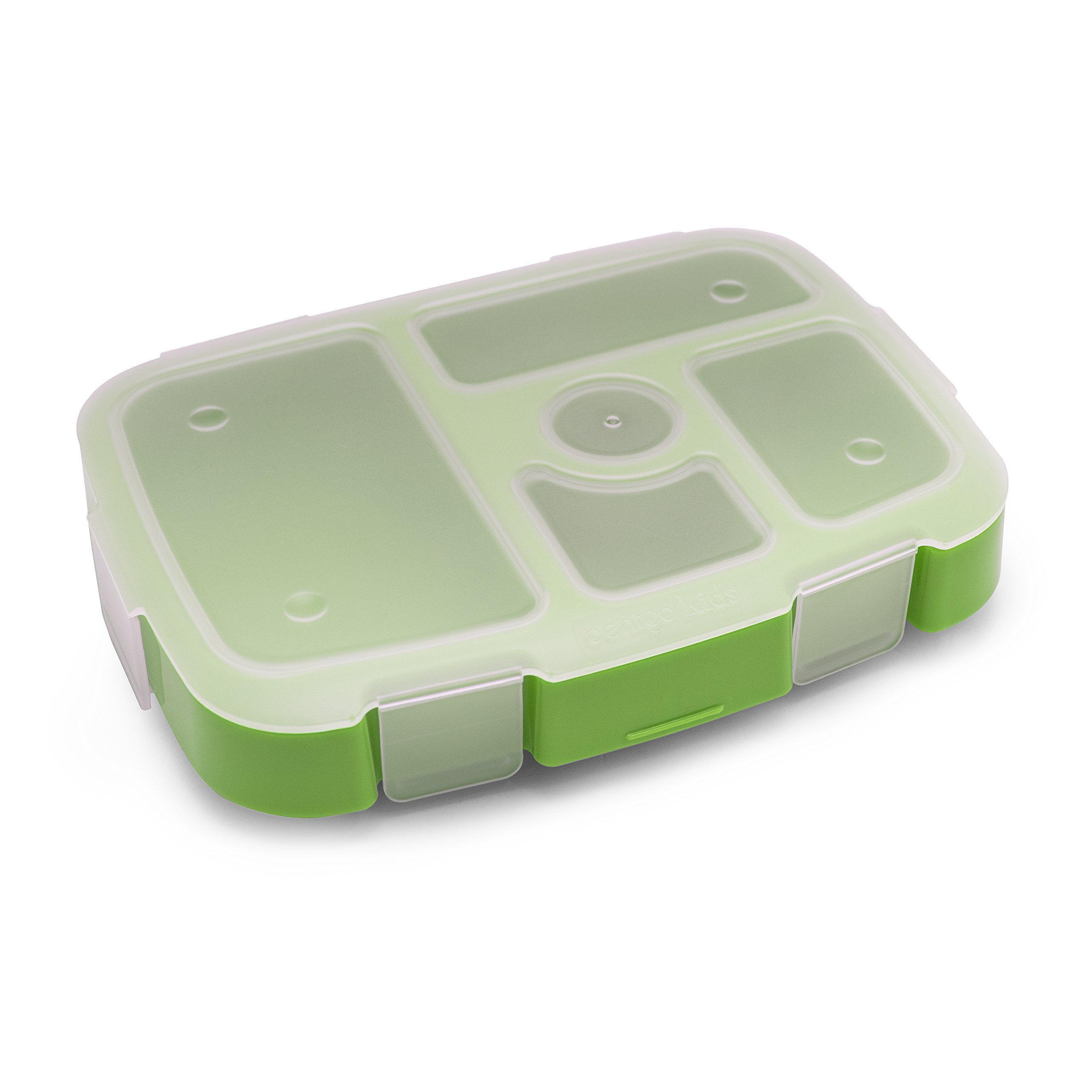 (Green) - Kids Tray (Green) with Transparent Cover for At-Home Meals, Lunch Meal Prep, and More