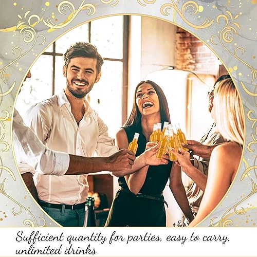 Miniatura 5 de Mini botellas de licor de boda Take a Shot We Tied The Knot Shot para invitados, 1.7 onzas líquidas, botella vacía de plástico reutilizable con