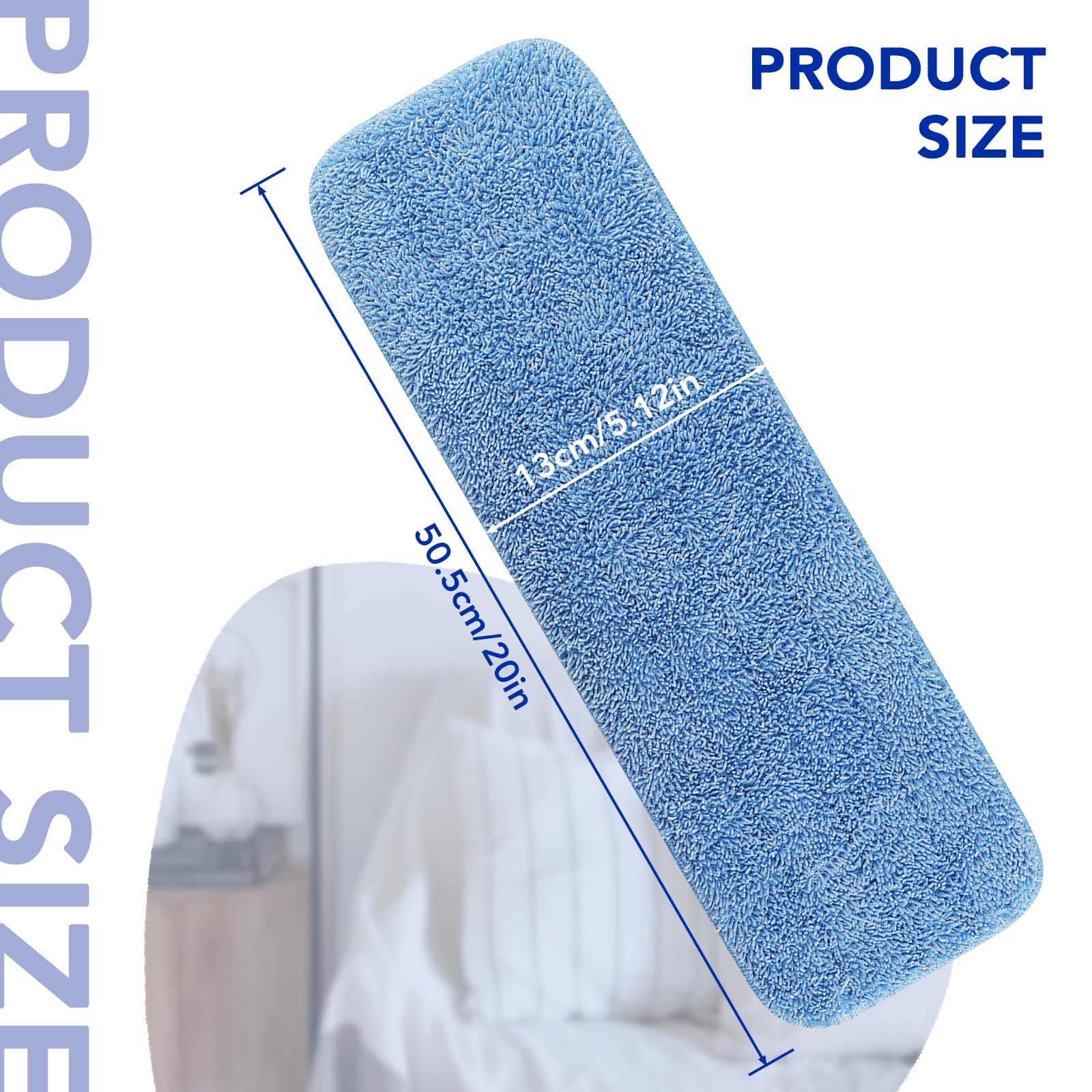 20 inch Microfiber Mop Replacement for Rubbermaid Commercial: Commercial Microfiber Dust Mop Refills Reusable Wet&Dry Mop Refills Fit for Any Microfiber Flat Mop System 18