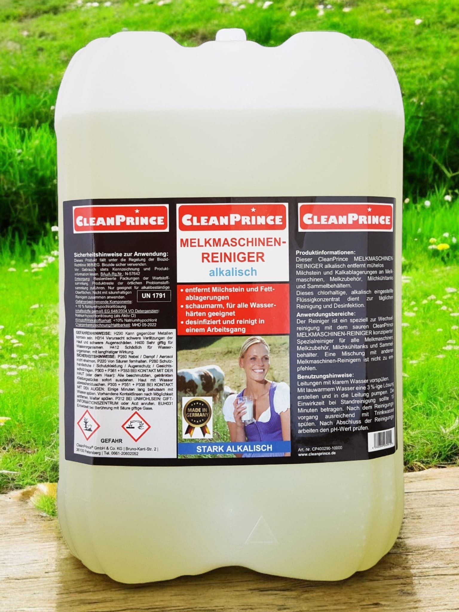 10 Litro Ordeñadora Alcalino Producto de Limpieza Limpiador para Stand Ordeño Máquina Ordeñe Melkanlagenteile Milchwirtschaft Milch Agrario/Líquido/Limpieza y Desinfección/cleanprince/Residuos Lácteos