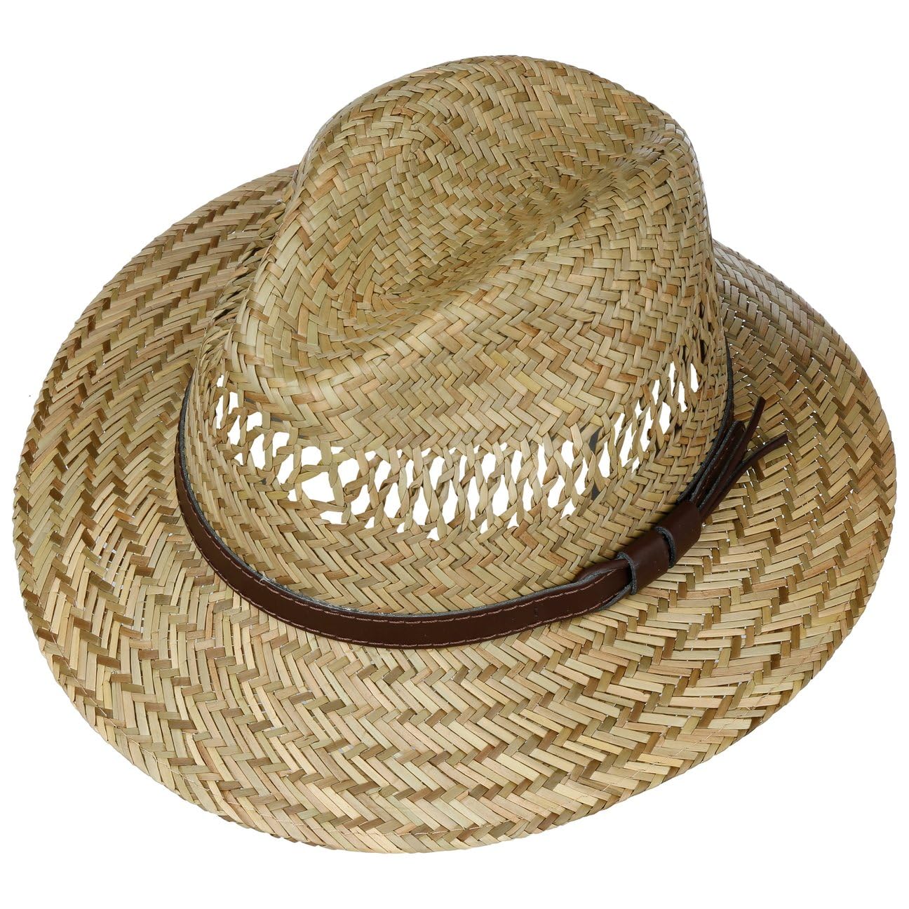 Lipodo Chapeau en Paille avec Bande de Cuir Femme/Homme - Made in Italy Traveller D'Ete Ete Printemps-ete