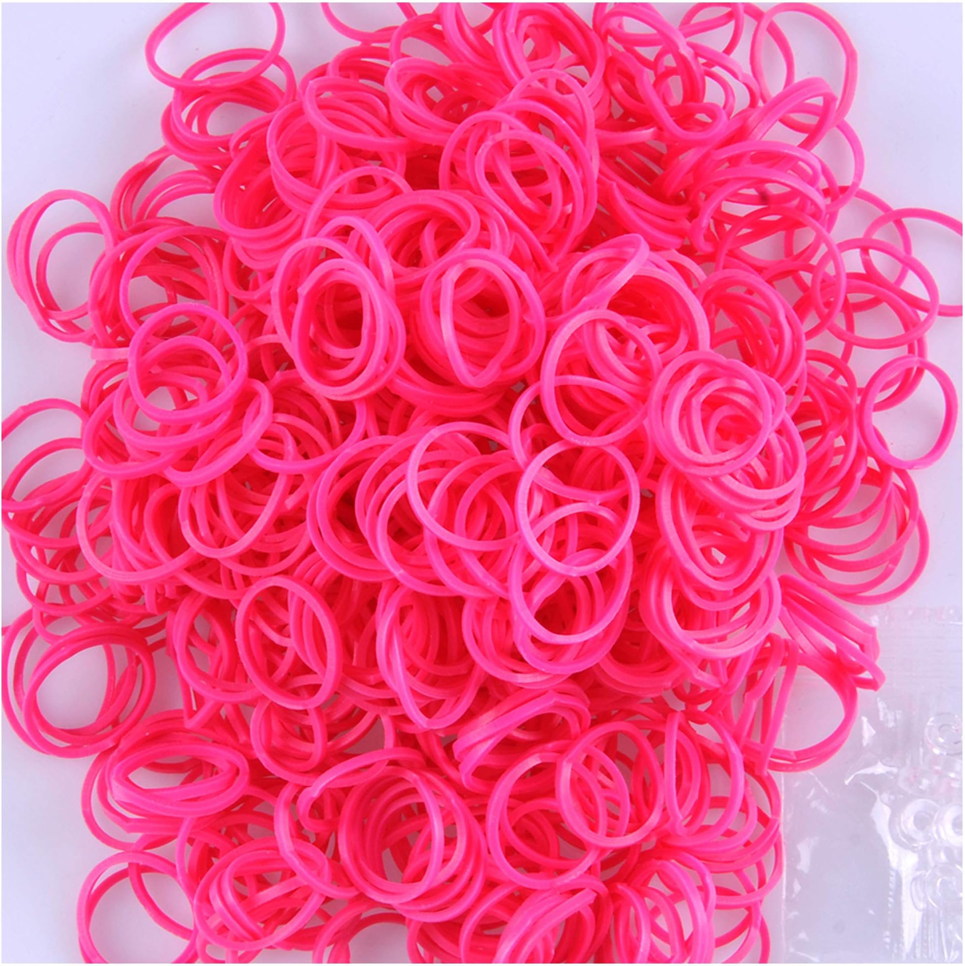 Kirinstores (R) 600 PCS 24 Clips Bands Refills for Loom Bracelet Dress Making (12 Rose Red)