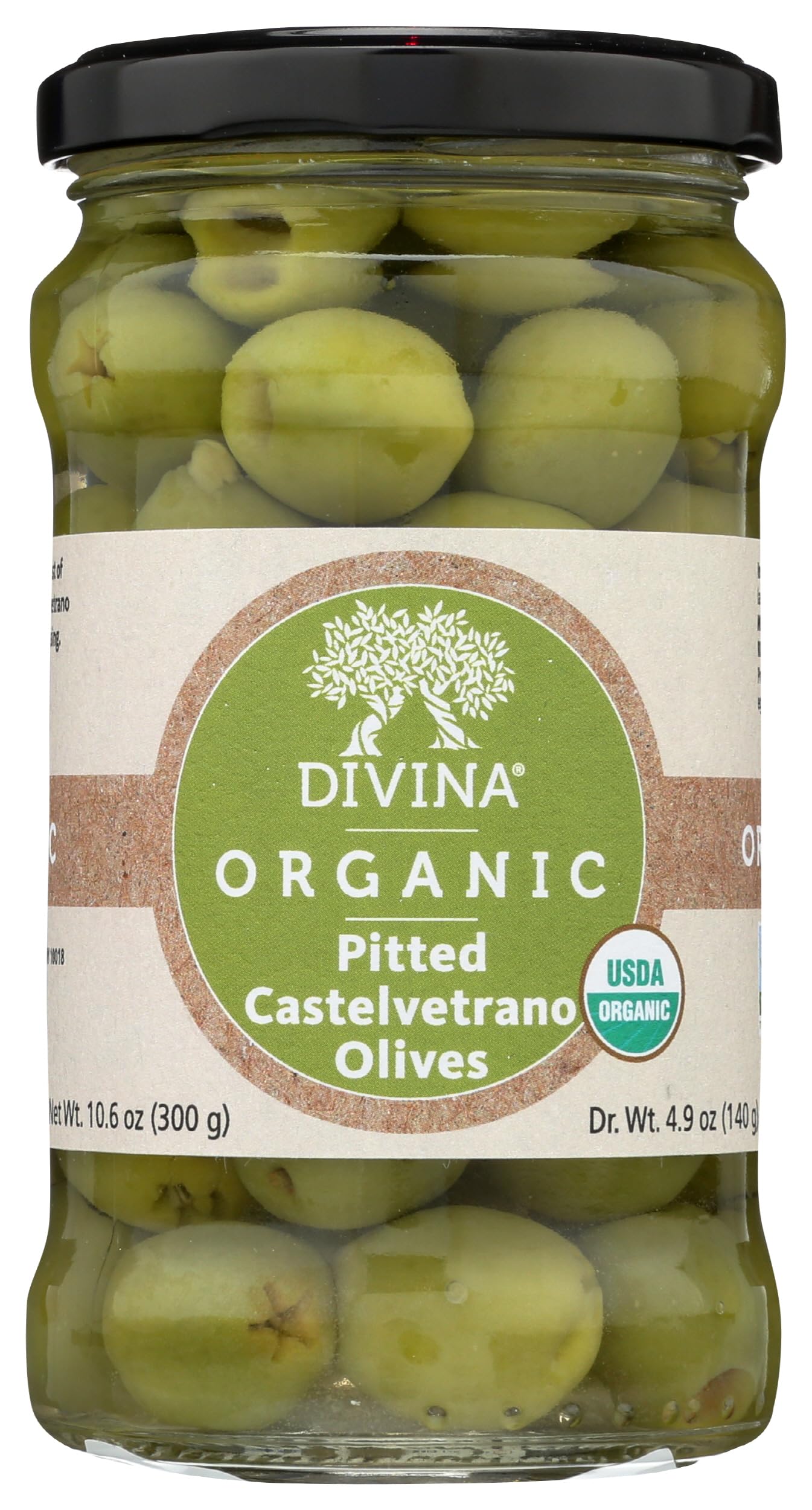 DIVINA Organic Castelvetrano Pitted Olives, 10.6 oz
