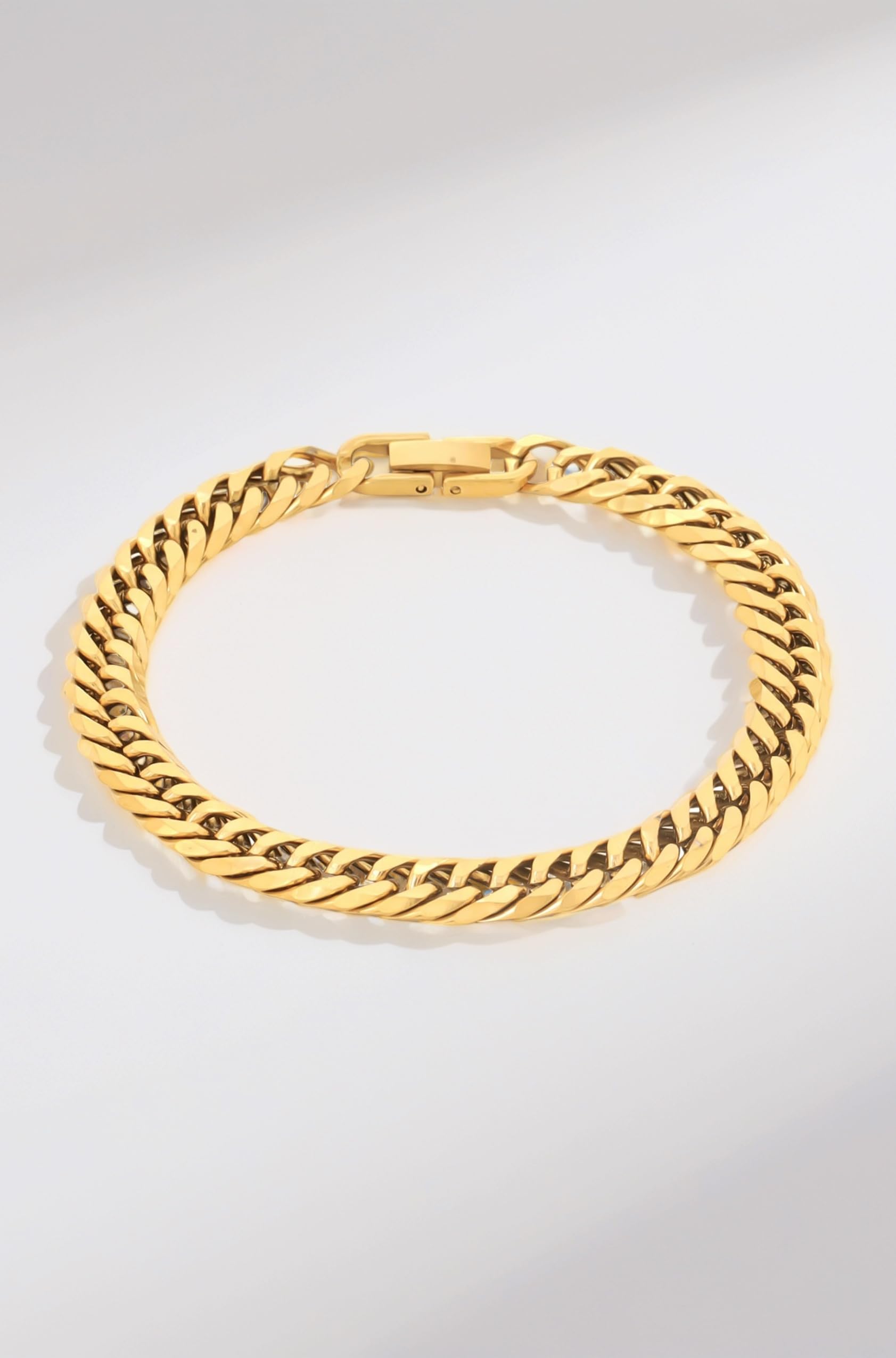 Bracelets for Men and Boys | Gold Plated Curb Chain Bracelet for Men | Stainless Steel Type Bracelet | Accessories Jewellery for Men | Birthday and Anniversary Gift