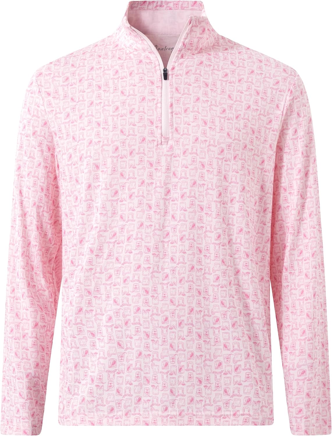 M MAELREG Quarter Zip Pullover Men Print Dry Fit Long Sleeve Golf Shirt