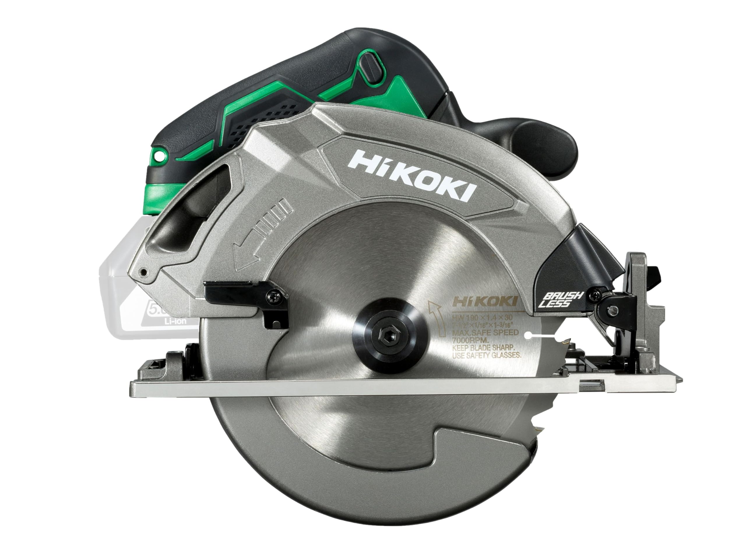 HIKOKI Akku Handkreissäge C1807DA (18V, Li-Ion, 190 mm Sägeblatt, Brushless, LED, Spindelarretierung, Transportkoffer, Sägeblatt, ohne Akku und Ladegerät)