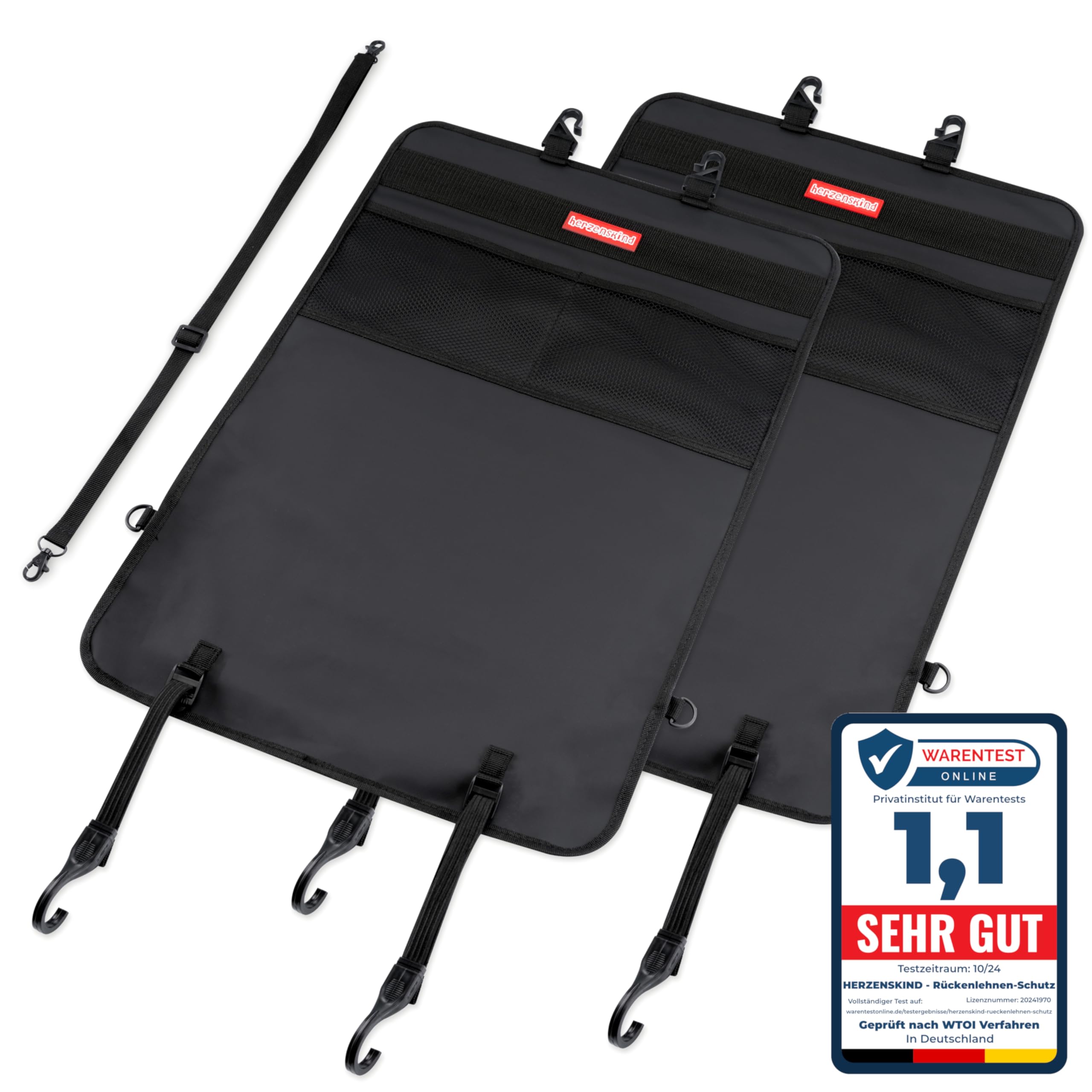 HerzensKind Rückenlehnenschutz und Organizer , wasserdicht und pflegeleicht . Autositzschoner für die Rückseite der Vordersitze Auto Organizer Kinder (2 Stück)