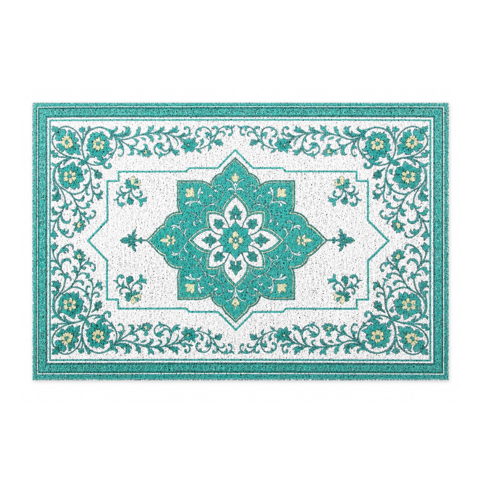 FERNVALE Cat Litter Mat 60x40cm Non-Slip Waterproof Litter Trapping Mat High-Density Coil Catcher for Scatter Control Soft Comfort Mat for Kitty Paws Easy Clean Floor Protector for Litter Boxes Green
