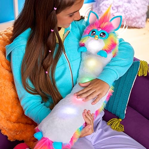 Miniatura 3 de FURBY Juguete interactivo para DJ, peluche electrónico de arcoíris súper cómodo con música, luces, movimiento y juegos, habla inglés y furbish, 32
