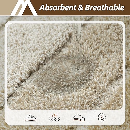 Miniatura 4 de COSY HOMEER Bathroom Rugs 24"x17", Ultra Soft Absorbent Bath Mat with Non-Slip TPR Backing, Machine Washable Shaggy Rug for Bathroom Floor, Beige