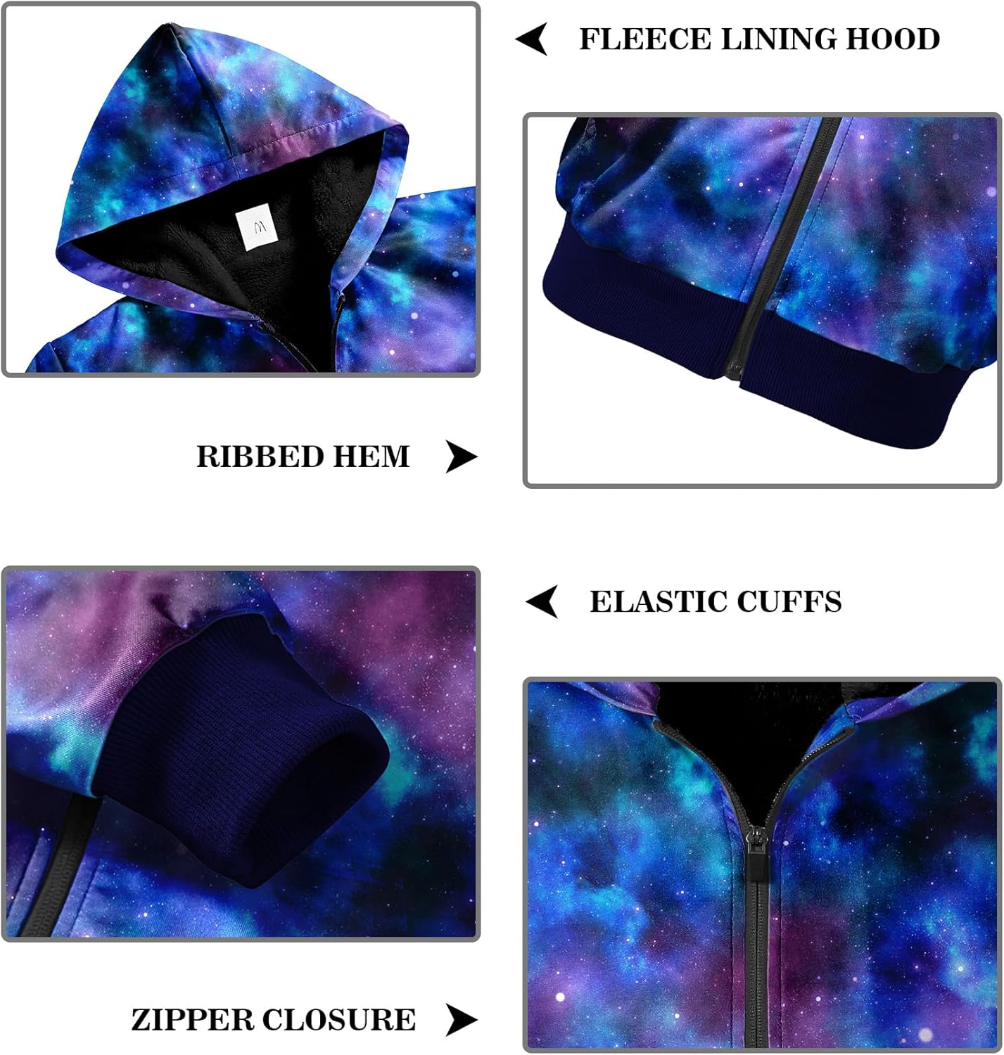 JACKETOWN Boys Zip Up Hoodies Kids Fleece Jacket Long Sleeve Sherpa Lined Sweatshirt Warm Winter Coats Outwear 6-15 Years - Image 6