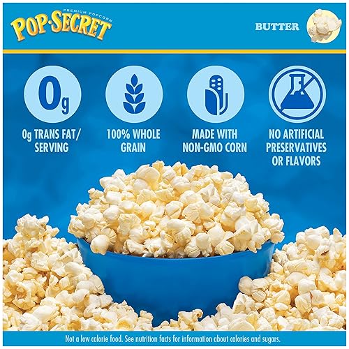 Miniatura 100 de Pop Secret Palomitas de maíz, mantequilla de cine tamaño aperitivo, 12 unidades, 12
