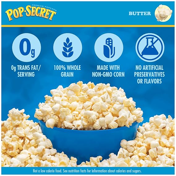 Pop Secret Microwave Popcorn, Butter, 3.2 Oz, 3 Ct