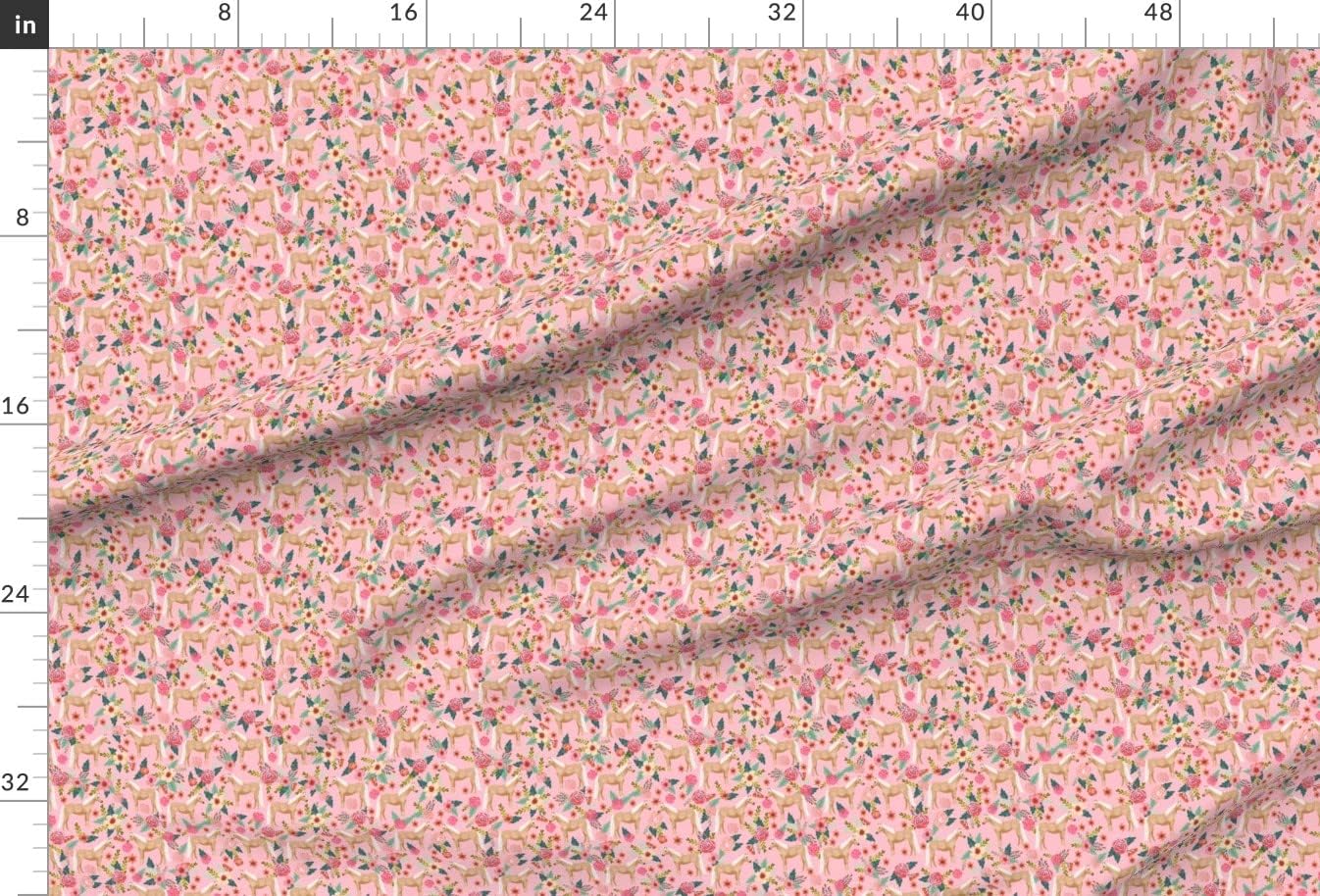 Spoonflower Fabric - Horse Florals Horses Pink Floral Pony Ponies Breed Equestrian Pet Printed on Minky Fabric by The Yard - Sewing Baby Blankets Quilt Backing Plush