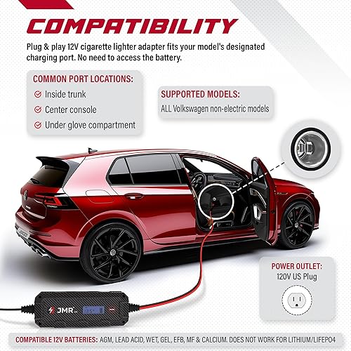 Miniatura 2 de Cargador de batería JMR para Volkswagen Trickle Charger acondicionador Mantenedor (sin modo de litio)