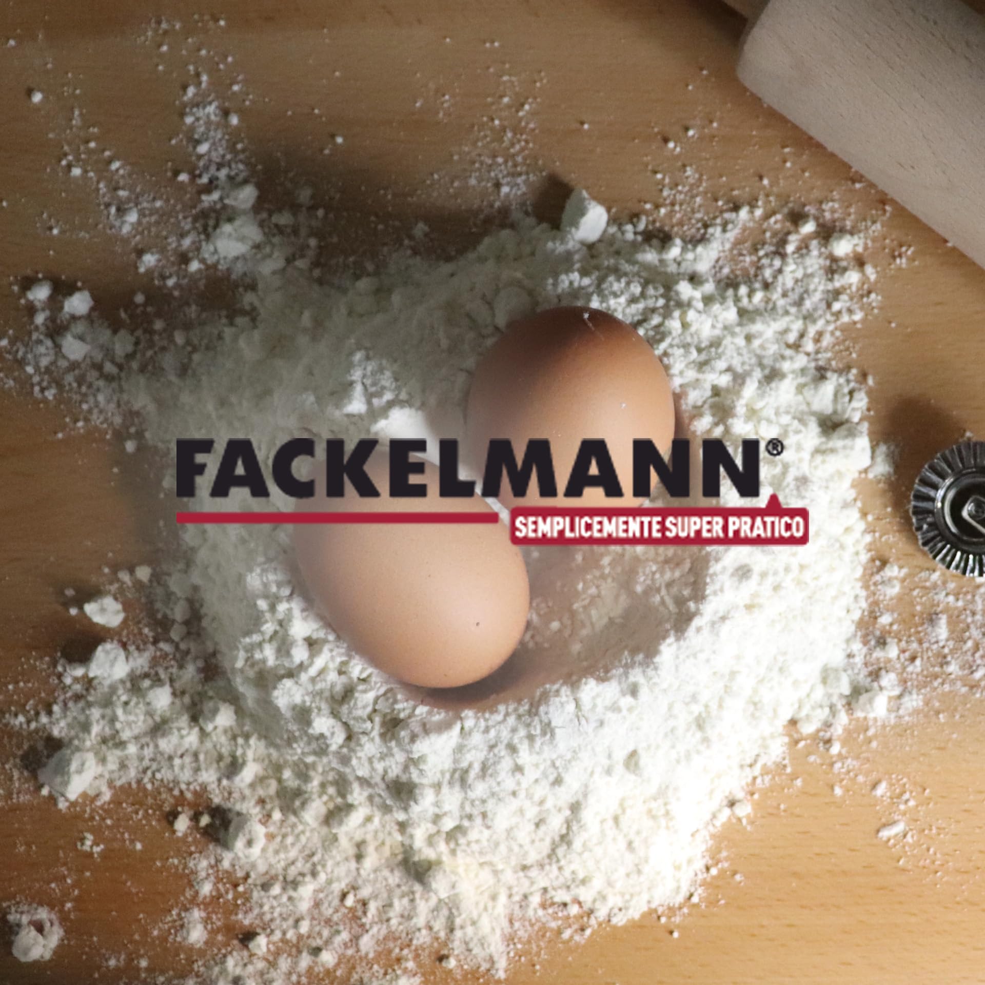 Fackelmann Set pasta fatta in casa con tagliere-spianatoia in legno di faggio e stampi ravioli in alluminio, per ravioli, tortelli e sfoglia fresca, utensili cucina tradizionali per pasta italiana