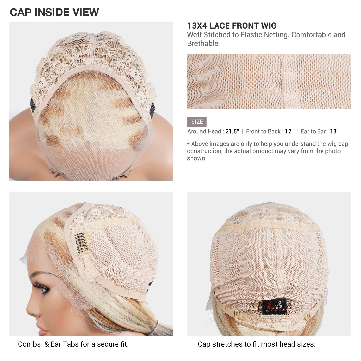 BOBBI BOSS Human Hair HD Lace Front Wig Glueless 13X4 Hand-Tied Deep Lace MHLF525 Monique (NATURAL BK)