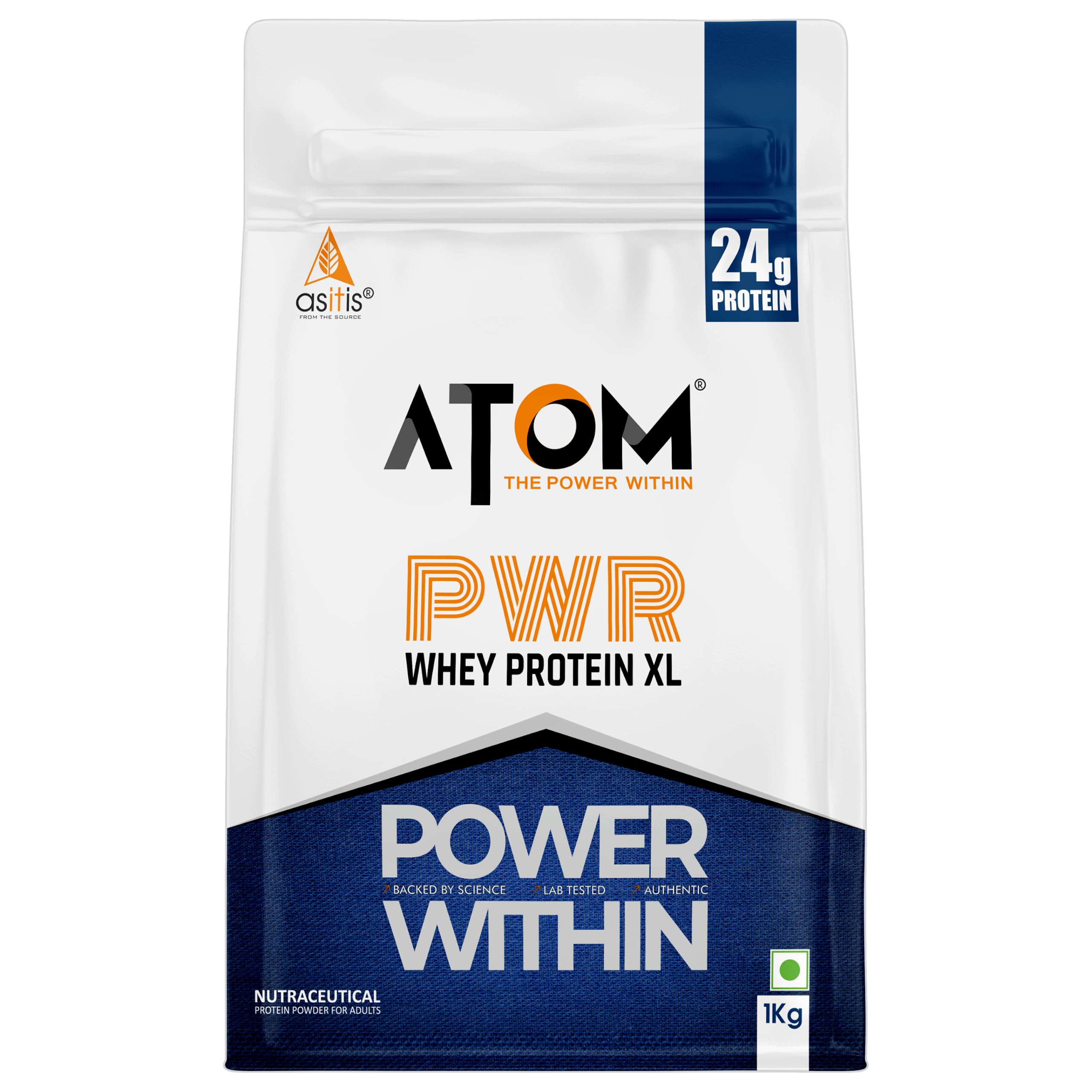 AS-IT-IS Nutrition ATOM PWR Whey Protein with Enzymes, 24g Protein, 11g EAA, Lean Muscle Gains & Rapid Recovery, Easy Digest, 1Kg, Choco Hazel Fusion-image-36