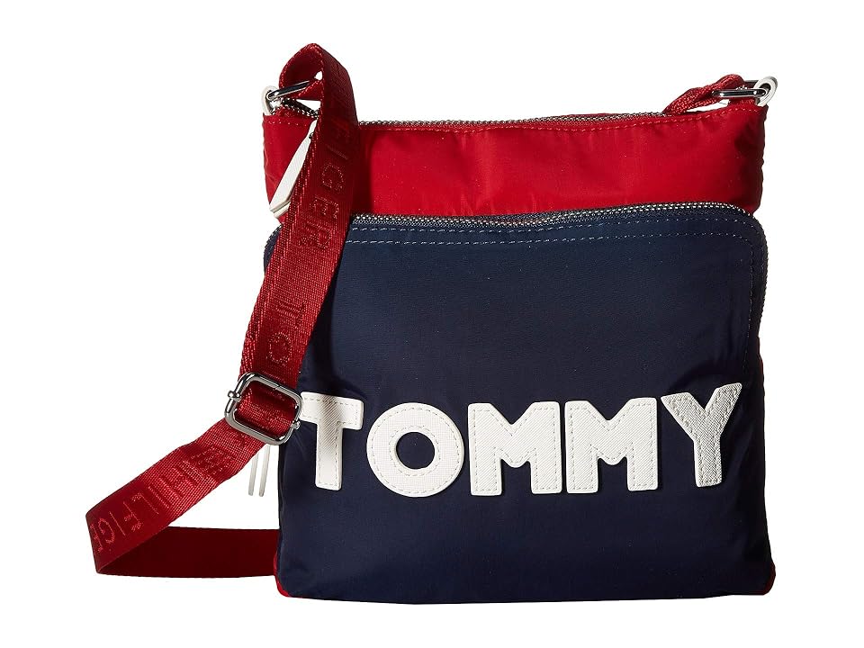

Tommy Hilfiger Tommy Nylon North/South Crossbody (Navy/Red) Cross Body Handbags